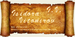 Isidora Vitomirov vizit kartica